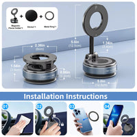 Car Mount Vacuum Magnetic Holder Strong Suction Rotate 360°
