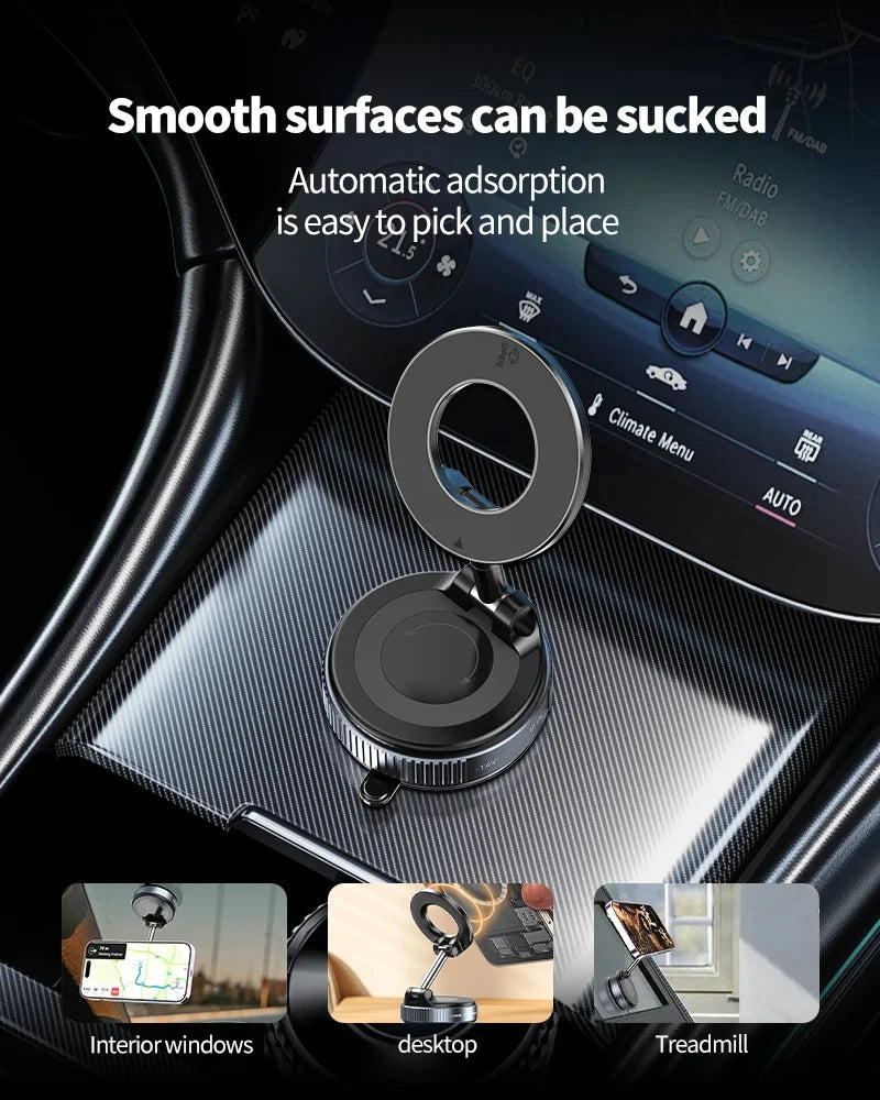 Car Mount Vacuum Magnetic Holder Strong Suction Rotate 360°