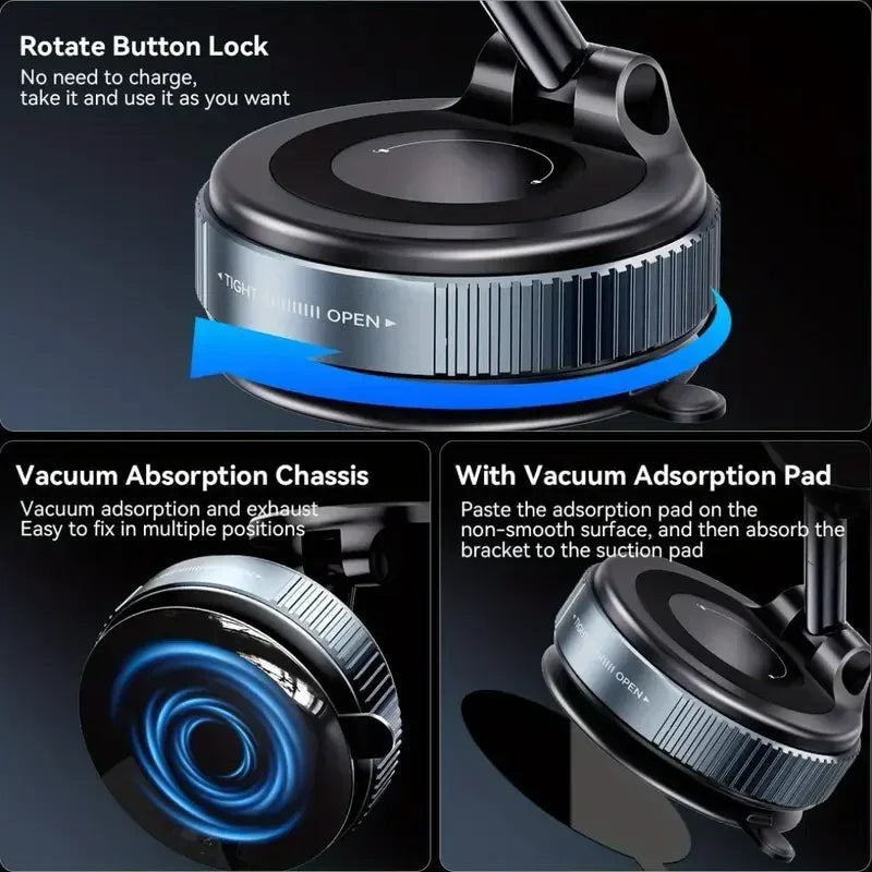 Car Mount Vacuum Magnetic Holder Strong Suction Rotate 360°