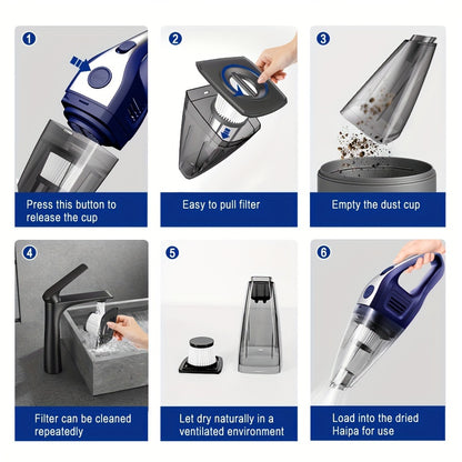 Wireless Handheld Vacuum Cleaner 5000PA Strong Suction USB Rechargeable for Car
